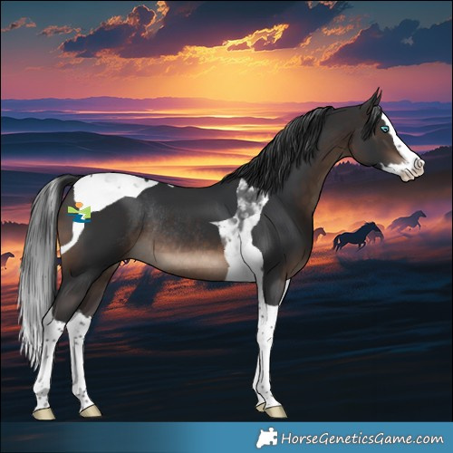 Horse Color:Brown Splash Tobiano Rabicano