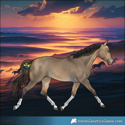 Horse Color:Buckskin Dun Tobiano