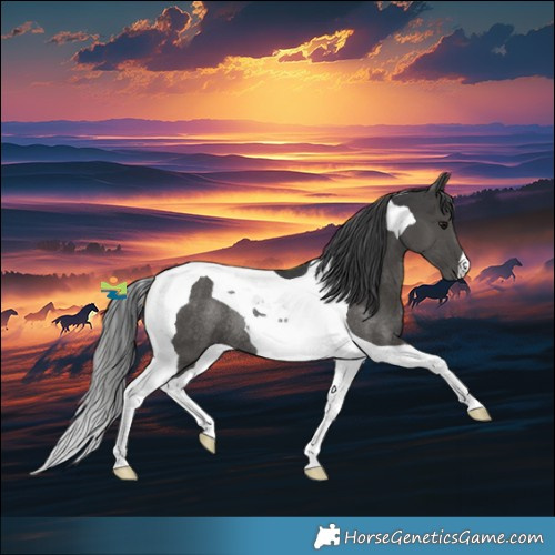 Horse Color:Black Tobiano Rabicano