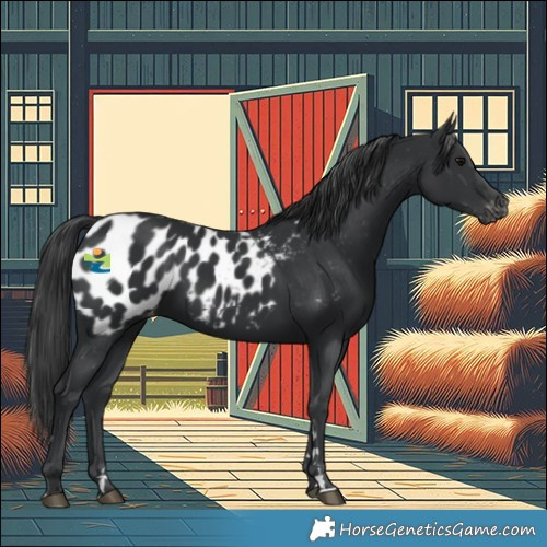 Horse Color:Black Near Leopard Rabicano 