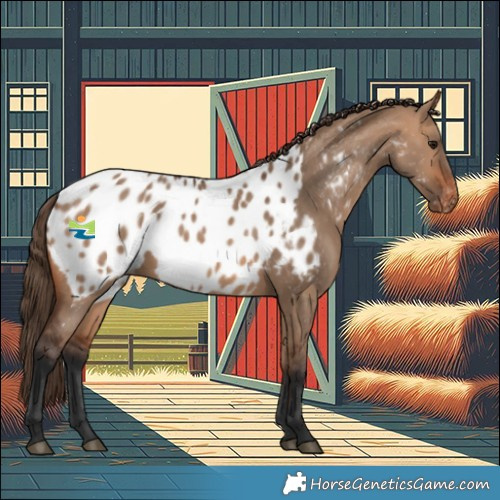 Horse Color:Bay Dun Near Leopard 