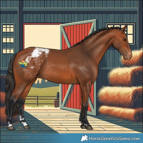 Horse Color:Bay Varnish Rabicano