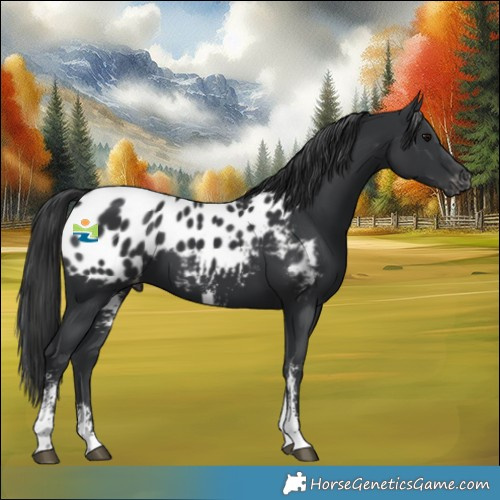 Horse Color:Black Sabino Appaloosa Rabicano