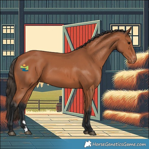 Horse Color:Bay Varnish Rabicano 