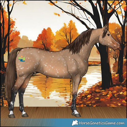 Horse Color:Bay Dun Snowflake Varnish 