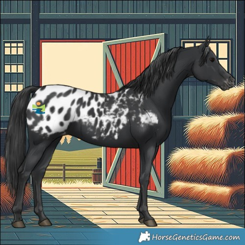 Horse Color:Black Blanket Rabicano 