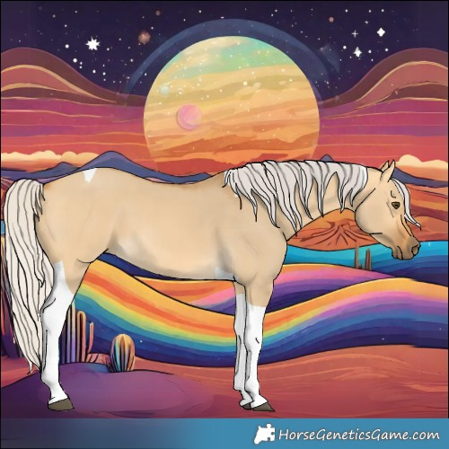 Horse Color:Silver Buckskin Dun Tobiano 