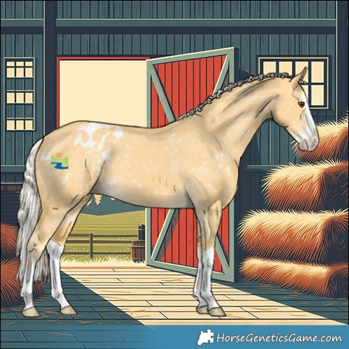 Horse Color:Palomino Dun Splash Snowflake Varnish