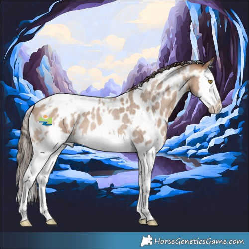 Horse Color:White Spotted Amber Champagne Roan Splash Appaloosa