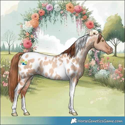 Horse Color:Gold Champagne Dun Tobiano Near Leopard Rabicano