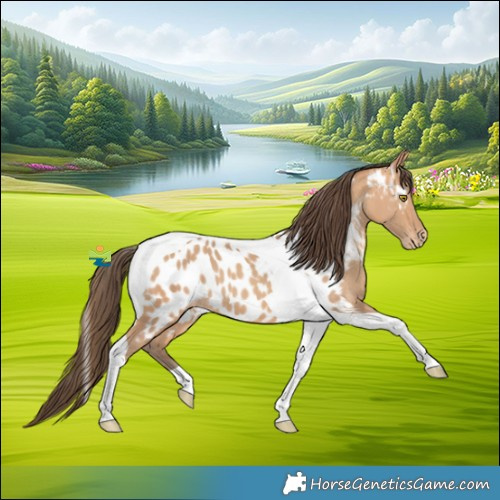 Horse Color:Amber Champagne Tobiano Near Leopard