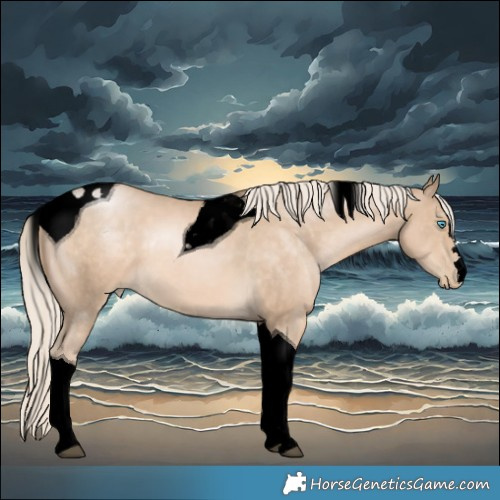 Horse Color:Void Chocolate Palomino Pearl Tobiano