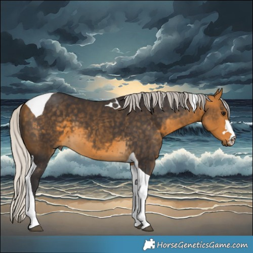 Horse Color:Silver Buckskin Tobiano
