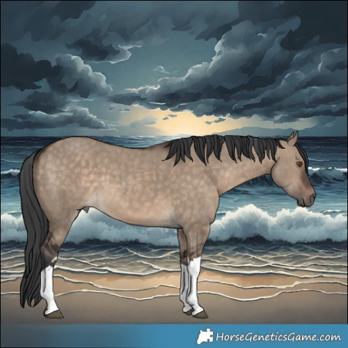 Horse Color:Brown Dun Tobiano