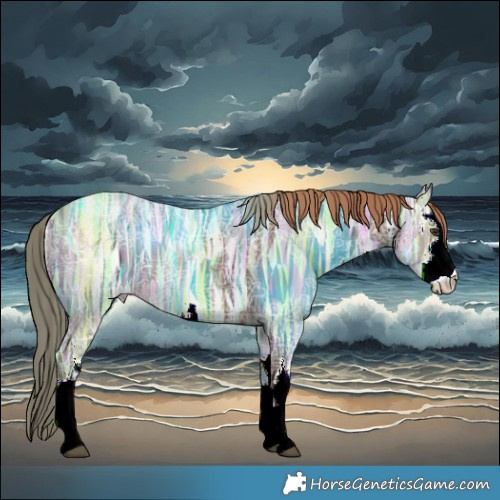 Horse Color:White Spotted Liver Chestnut Ice 