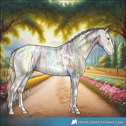 Horse Color:Chocolate Palomino Ice Tobiano Frame
