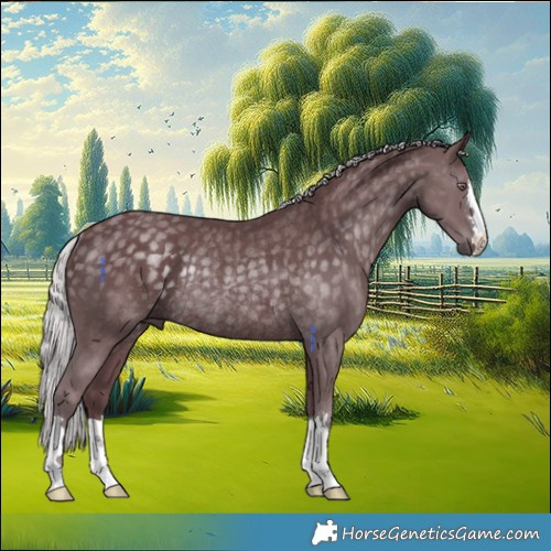 Horse Color:Chocolate Silver Black Chinchilla Rabicano 