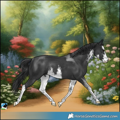 Horse Color:White Spotted Black Mushroom Rabicano 