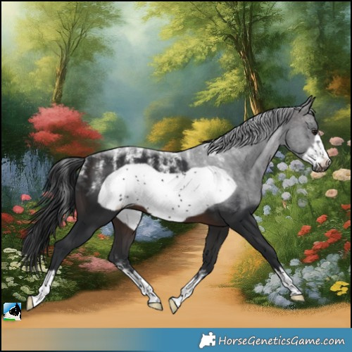 Horse Color:Powder White Brown Mushroom Frame 