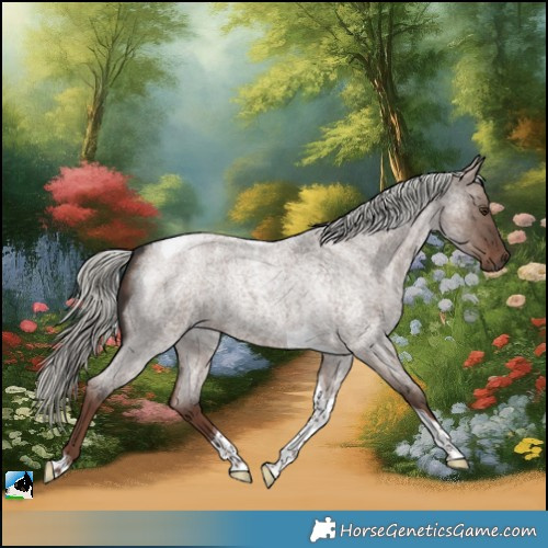 Horse Color:Liver Red Dun Roan Mushroom Tobiano 
