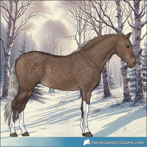 Horse Color:Silver Brown Dun Tobiano
