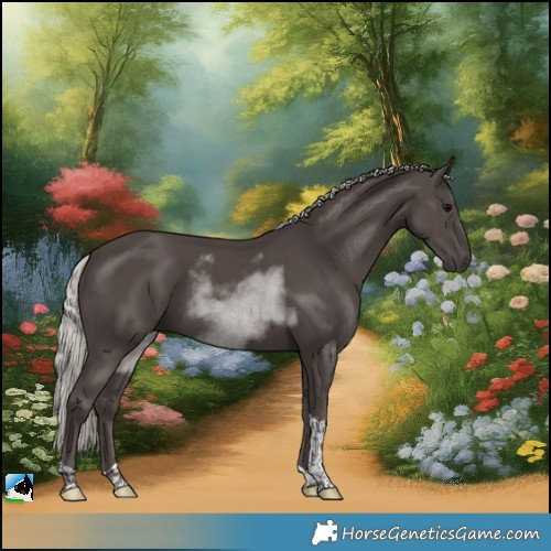 Horse Color:Silver Black Tobiano 