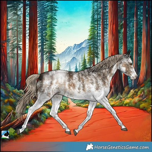 Horse Color:White Spotted Chocolate Palomino Ice Mushroom