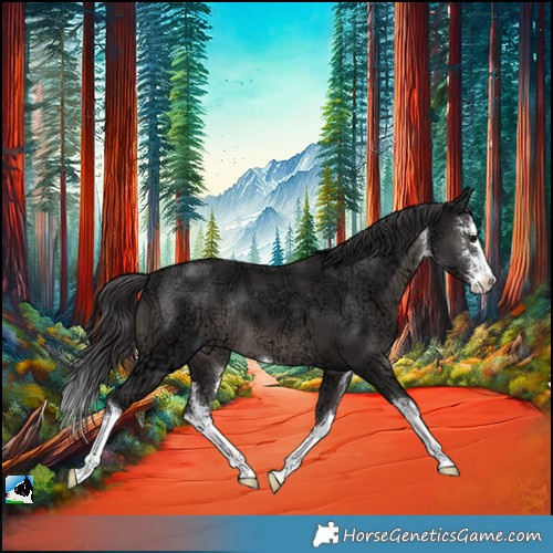 Horse Color:White Spotted Smoky Black Ice Splash Rabicano 
