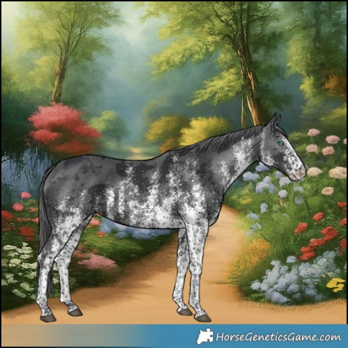 Horse Color:White Spotted Black Merle 