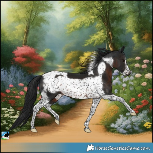 Horse Color:Gray Brown Tobiano Frame 