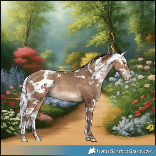 Horse Color:Amber Champagne Harlequin Merle Tobiano Rabicano