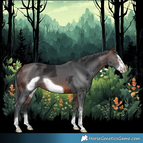 Horse Color:Brown Merle Frame Rabicano 