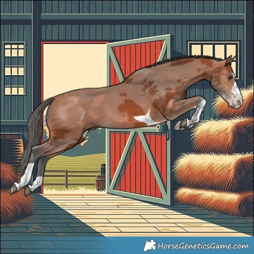 Horse Color:Bay Merle Splash Tobiano 