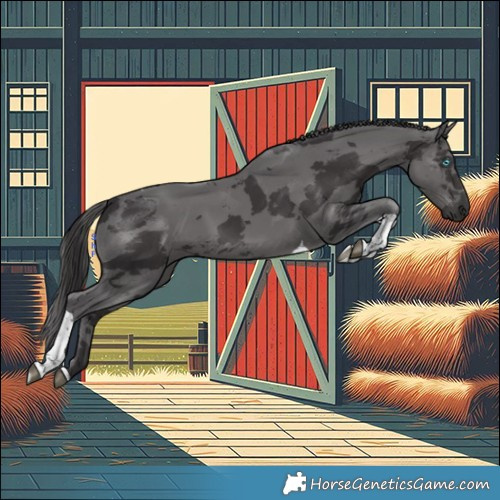 Horse Color:Smoky Black Merle Tobiano