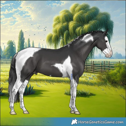 Horse Color:Black Splash Tobiano Appaloosa 