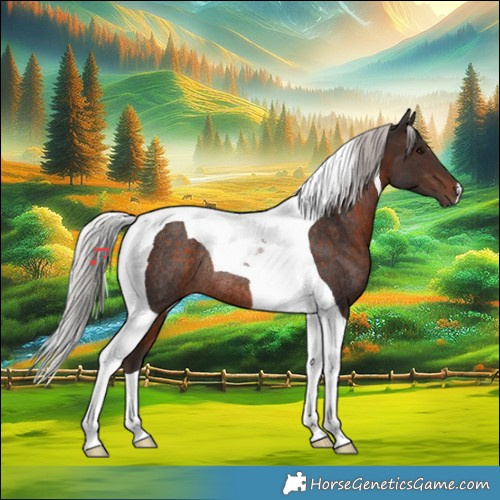 Horse Color:Silver Brown Tobiano Rabicano