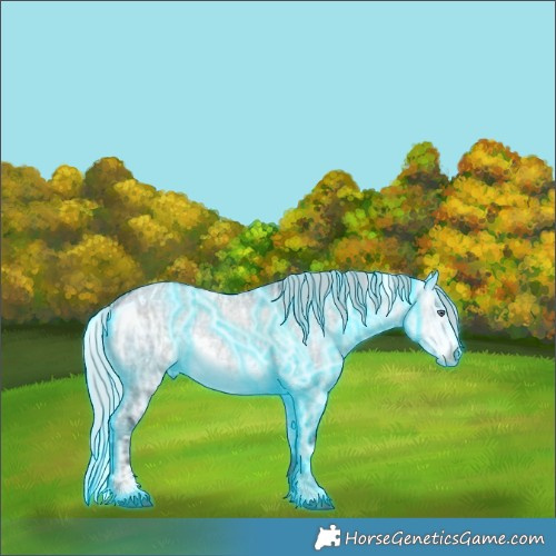Horse Color:Thunderstruck White Spotted Silver Buckskin Chinchilla Ice Dun