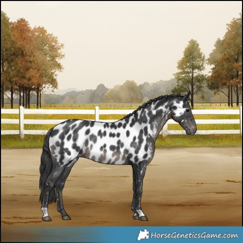 Horse Color:Black Near Leopard Rabicano 