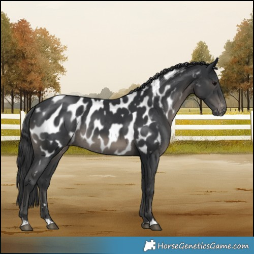 Horse Color:Black Near Leopard Rabicano 