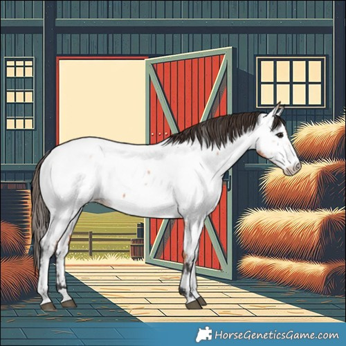 Horse Color:Bay Roan Near Fewspot 