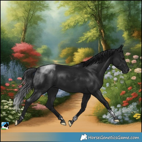 Horse Color:Gray Platinum Brown Tobiano Rabicano 