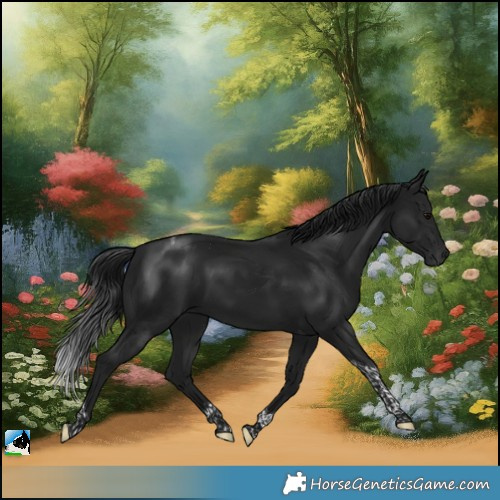 Horse Color:Gray Platinum Brown Tobiano Rabicano 