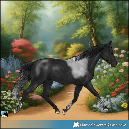 Horse Color:Gray Platinum Brown Tobiano Rabicano