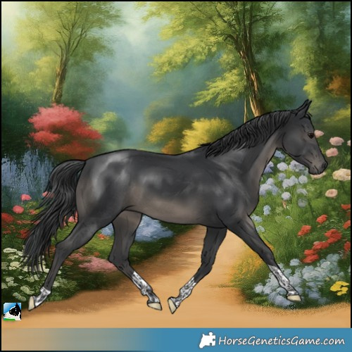 Horse Color:Platinum Black Tobiano Rabicano 
