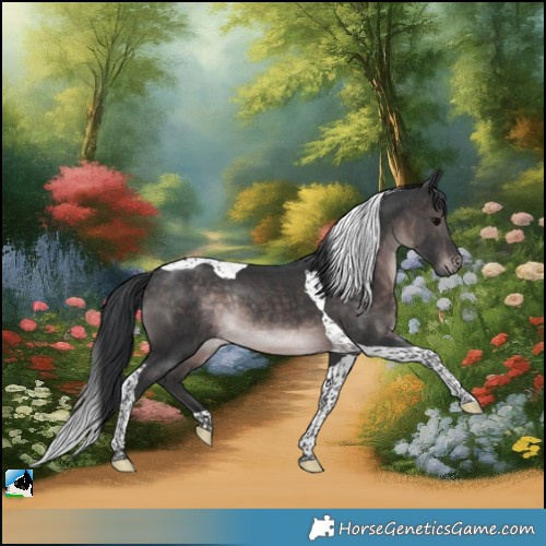 Horse Color:Platinum Brown Tobiano Rabicano 