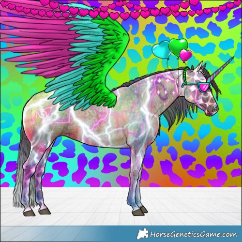 Horse Color:Nacre Blue Roan Tobiano 