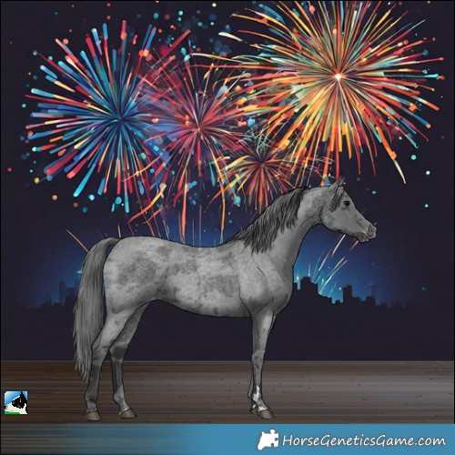 Horse Color:Blue Roan Merle Varnish 