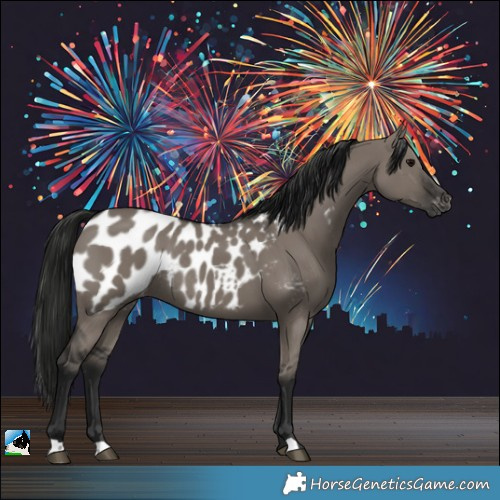 Horse Color:Gray Grullo Near Leopard Rabicano