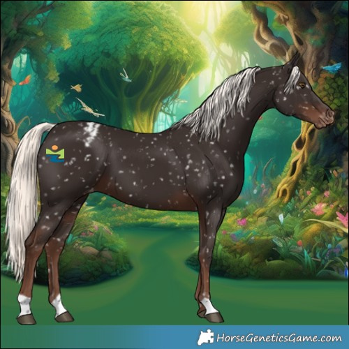 Horse Color:Liver Chestnut Mushroom Snowflake Varnish 