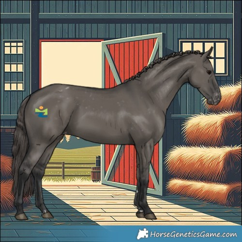 Horse Color:Grullo Varnish Rabicano 